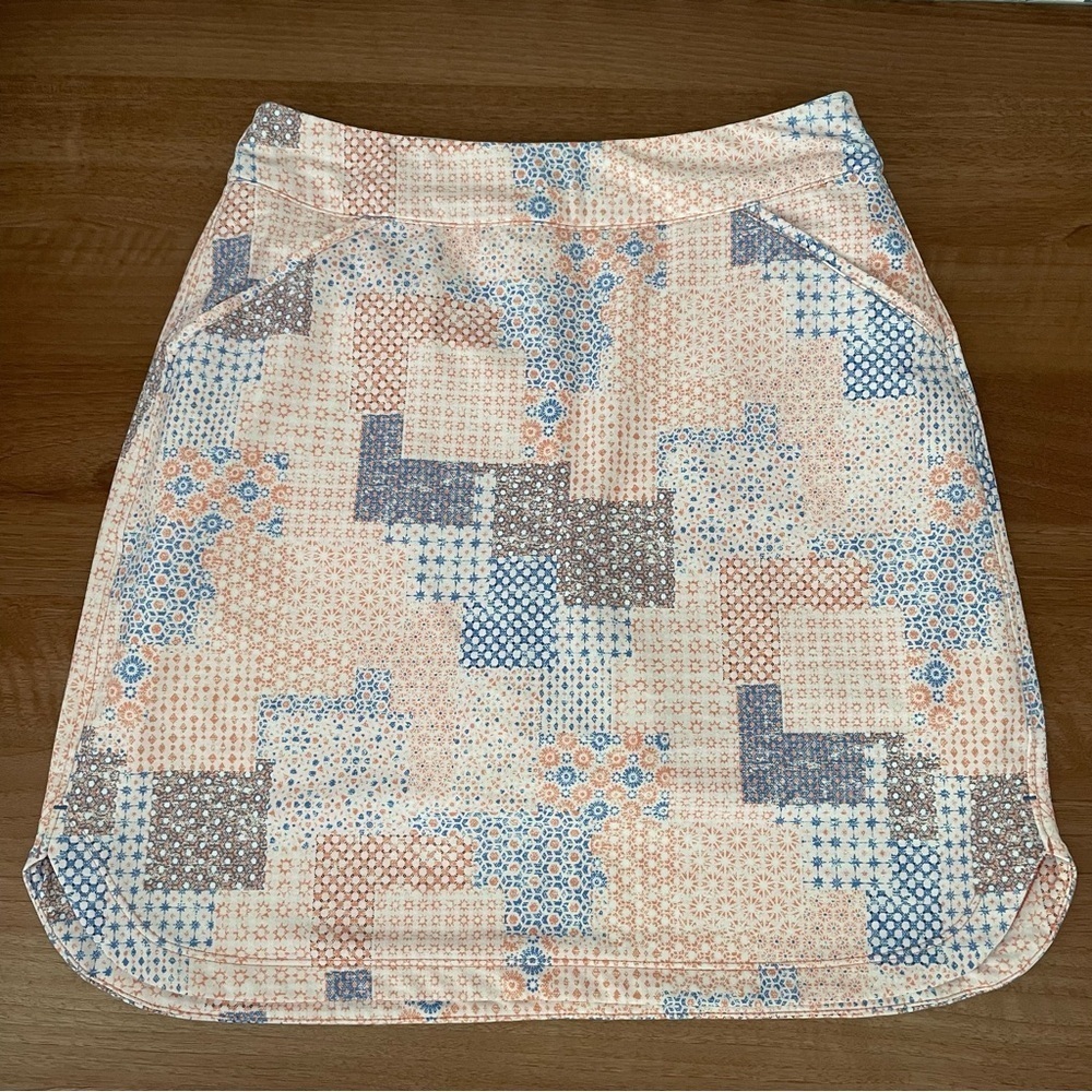 Peter Millar Peach Patchwork Golf Skirt Skort with Liner Small